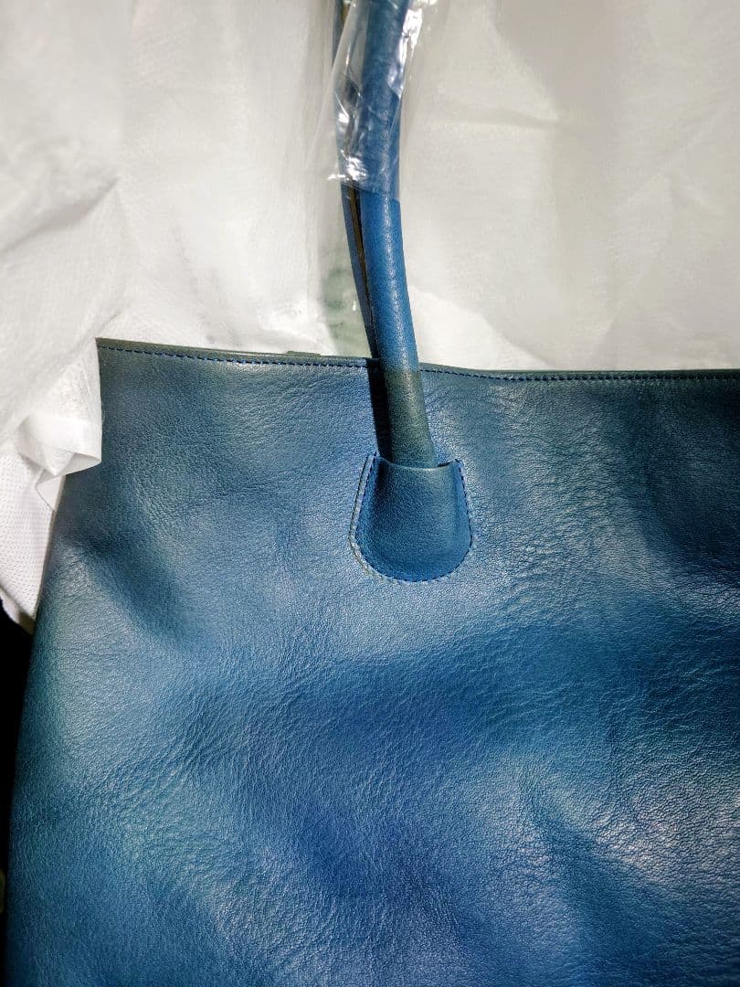 9-nine- 栃木レザー POP UP トートバッグ BLUE 香坂春風