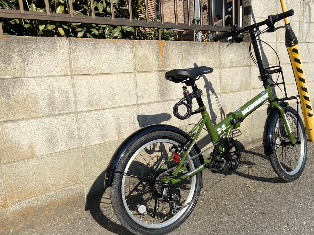 ハマー HUMMER 折りたたみ自転車　２０インチ６段ギア