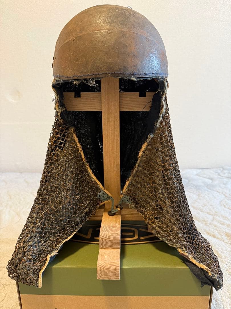 ⭕️ 江戸時代　鎖帷子　【鉢金付き鎖頭巾】　幕末　新撰組　忠臣蔵　❶