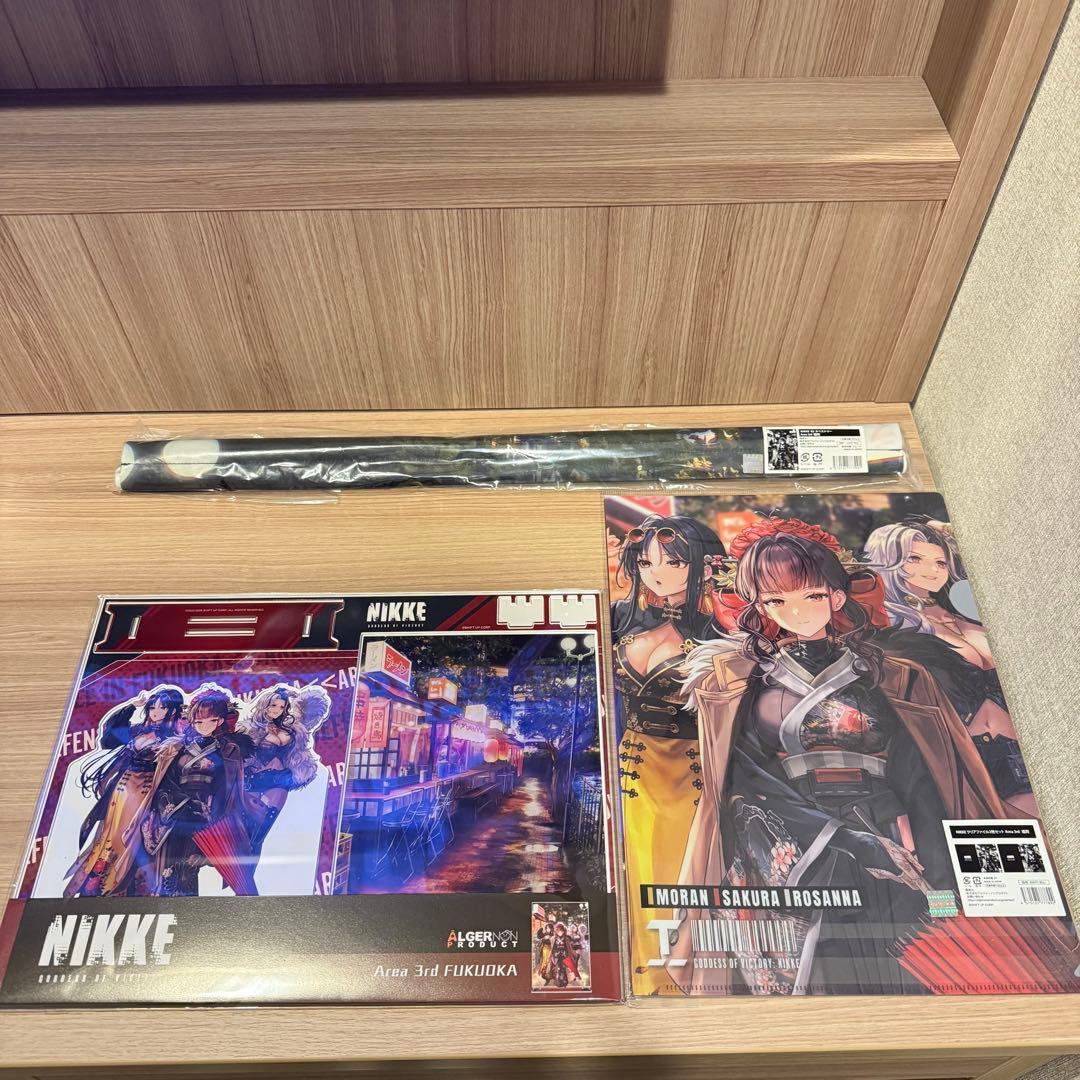 NIKKE　エリア防衛戦　福岡　ジオラマ　クリアファイル　B2タペストリー　３点