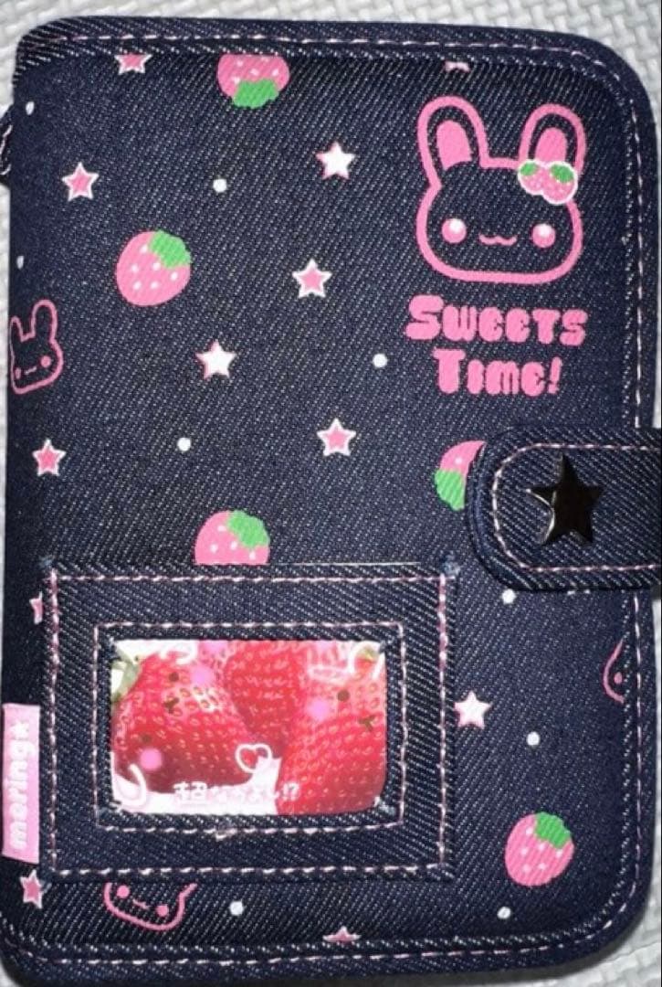 MERING メリング シール帳 デニム イチゴ バインダー