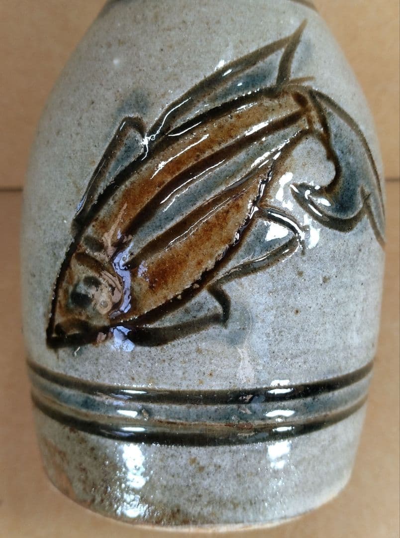 【本物保証】金城次郎「壷屋焼 徳利」「魚ぐい呑」2セット全共箱 栞1 人間国宝