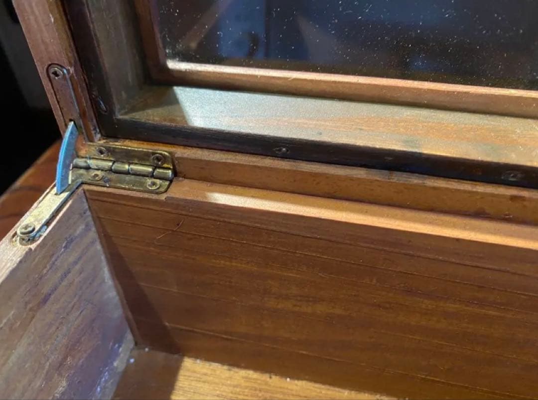 美品　アンティーク　木製ガラスケース　中国・台湾茶器　ヴィンテージ　レア