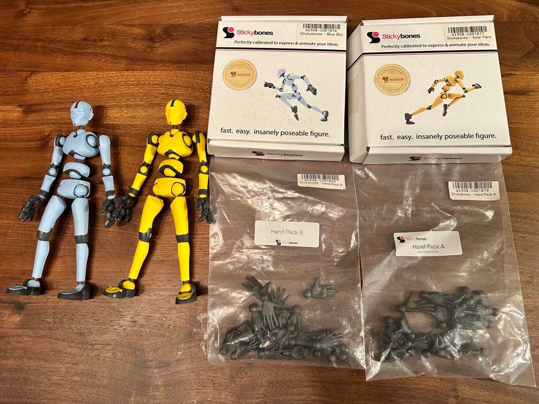 お買い得セット‼️StickyBones フィギュア2体&スタンド&ハンドセット