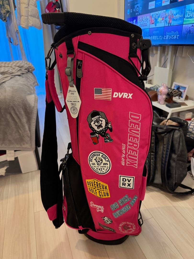 【tomo32】DVRX ピンク スタンドゴルフバッグ