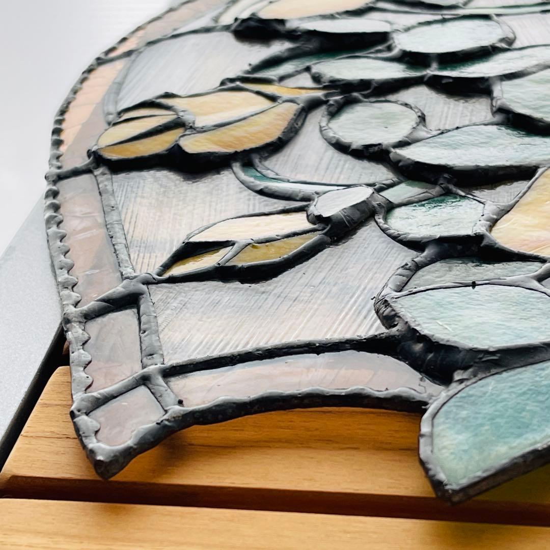 ✮大きめ✮ ステンドグラス　壁掛け　吊り下げ金具付き　バラ　ハンドメイド