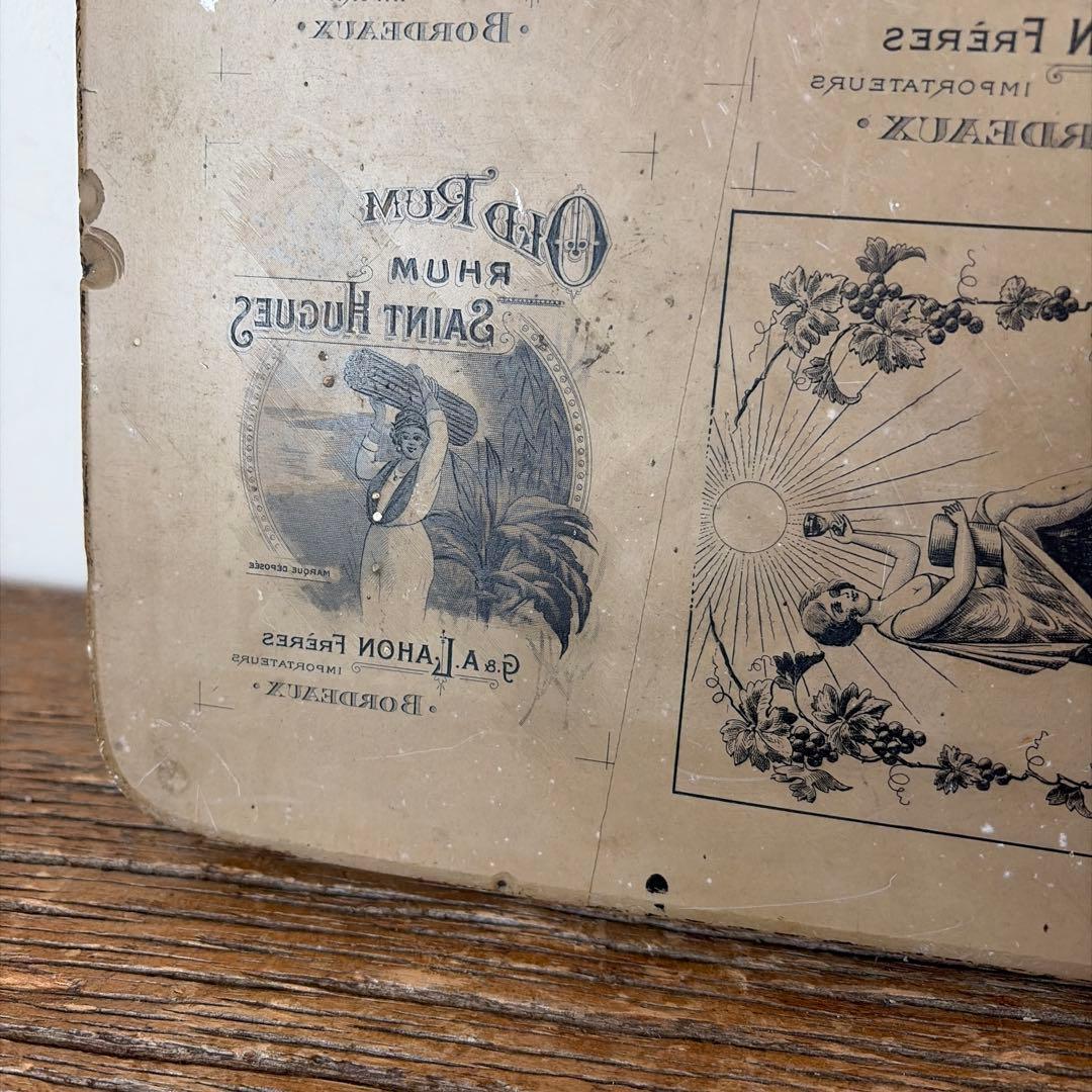 フランス アンティーク リトグラフ 石版石　希少　1800年代