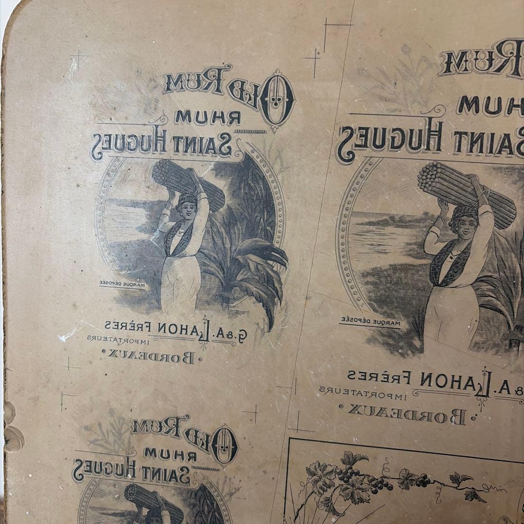 フランス アンティーク リトグラフ 石版石　希少　1800年代