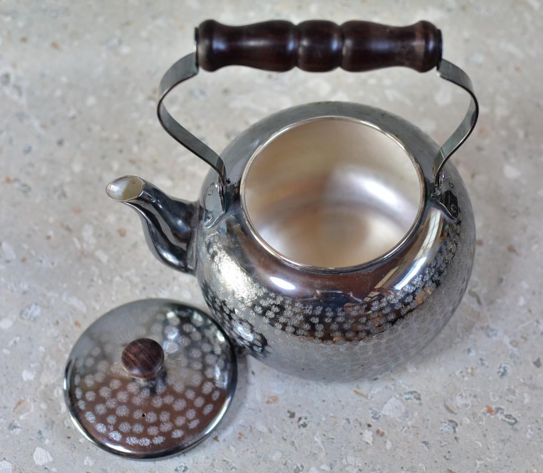 いぶし銀湯沸かし　銀瓶　銅製品お茶道具