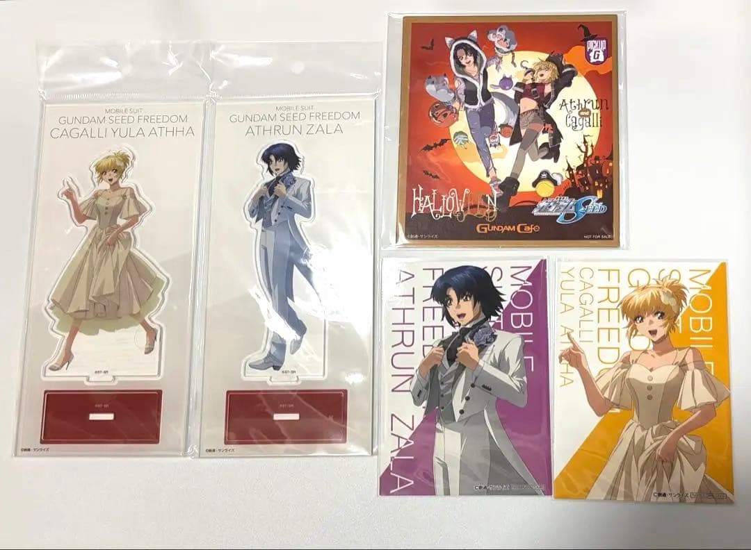ガンダムSEED アクリルスタンド アスラン カガリ　ガンダムカフェ　色紙