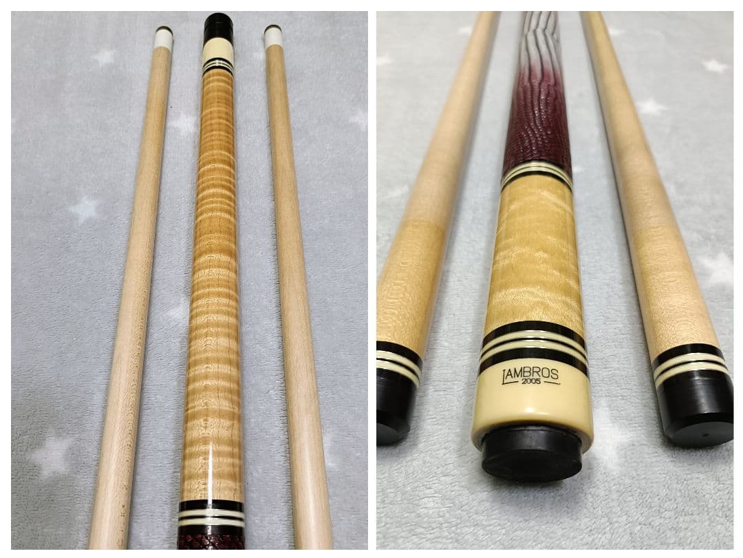 ★極美品★LAMBROS★極美カーリーメイプル★ランブロス★リザード革巻★