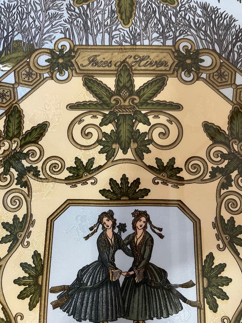 HERMESカレ90額装 Scènes de Patinageスケートの情景