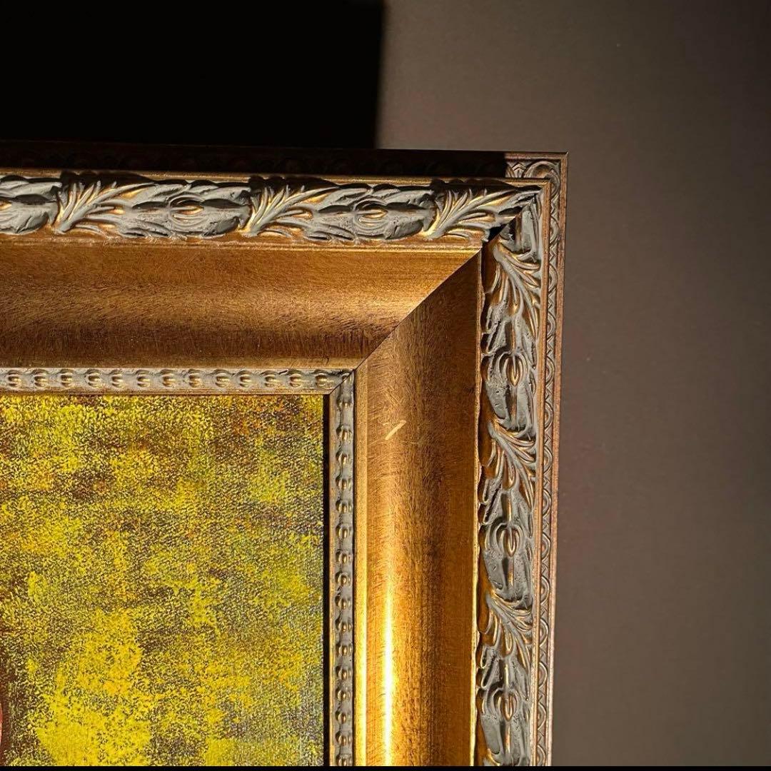 ★秀作★手書き油絵 グスタフ・クリムト 接吻 キス （大）絵画 額付き 油彩画