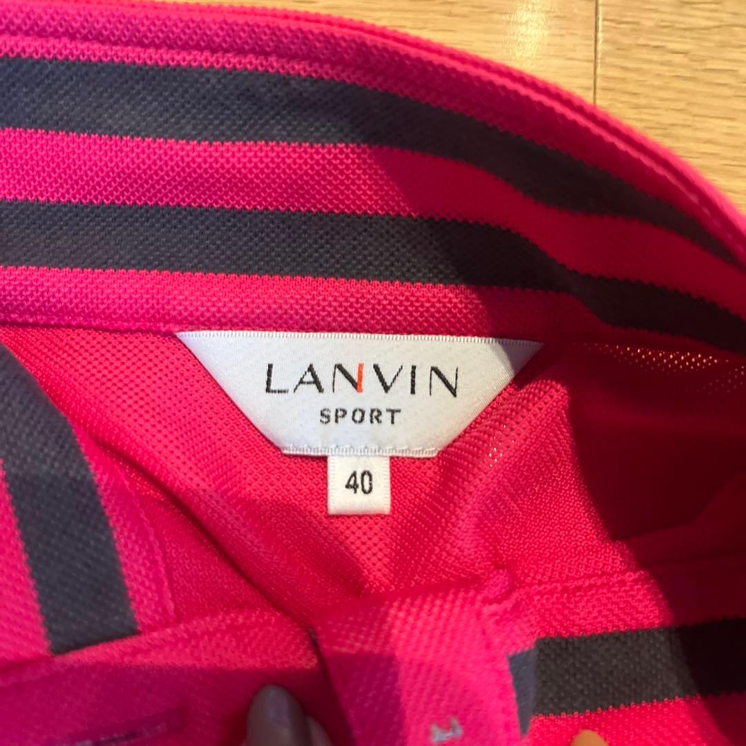 ランバン　スポール　ピンクストライプ ポロシャツとスカートセット　LANVAN