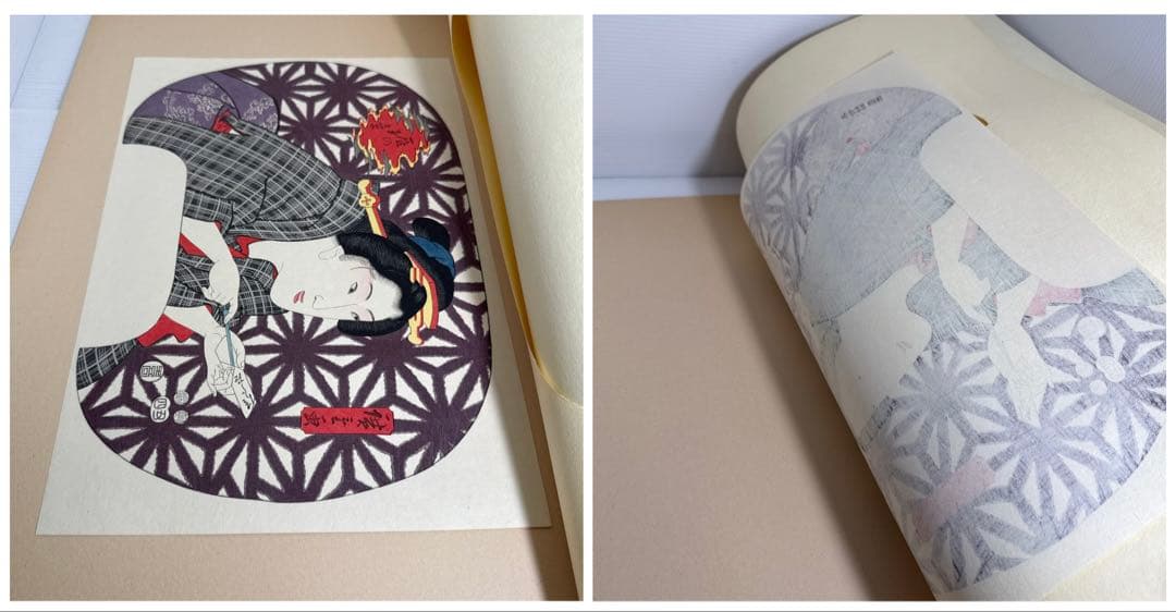 【浮世絵美人名画】 手摺木版画 アダチ版画 5点セット