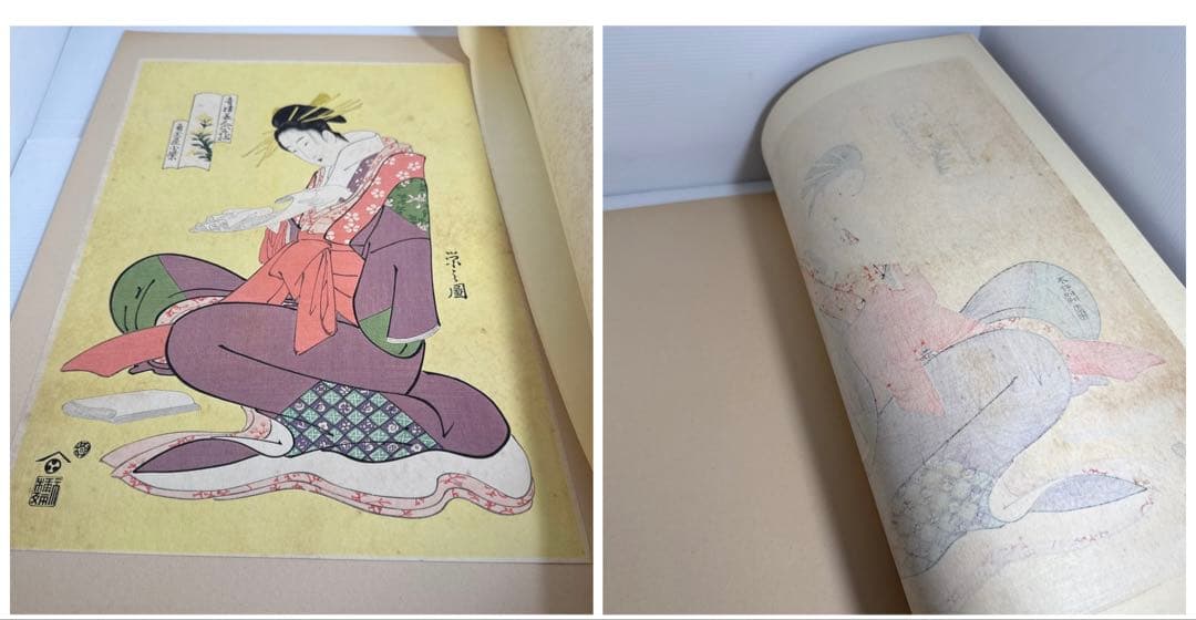 【浮世絵美人名画】 手摺木版画 アダチ版画 5点セット