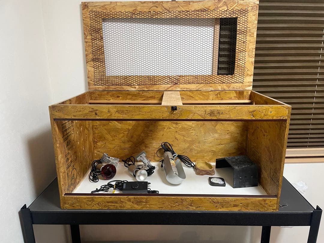 木製爬虫類飼育ケージ メッシュ蓋付き 爬虫類飼育セット