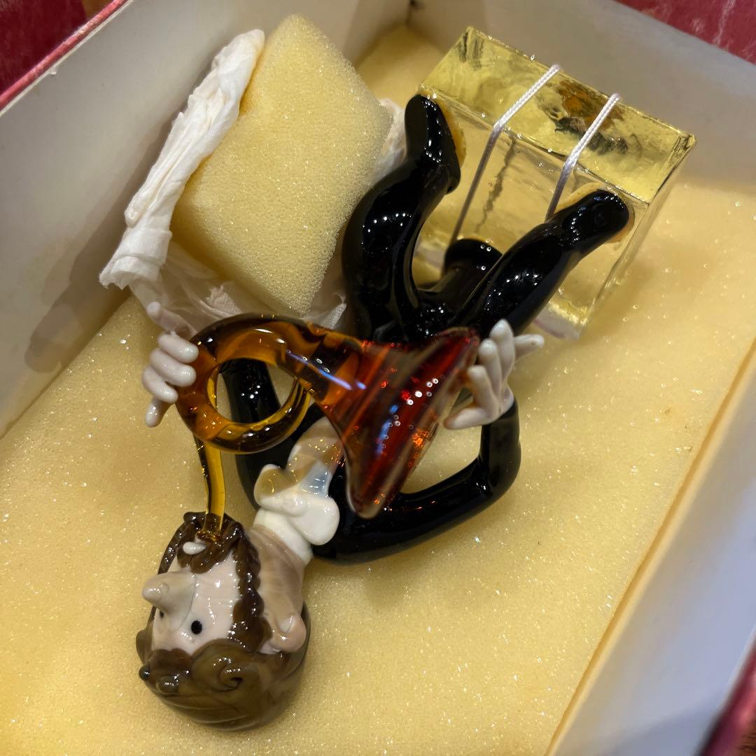 マ*ド様 希少　アンティーク　スワロフスキー　ボヘミアングラス　オーケストラ　置