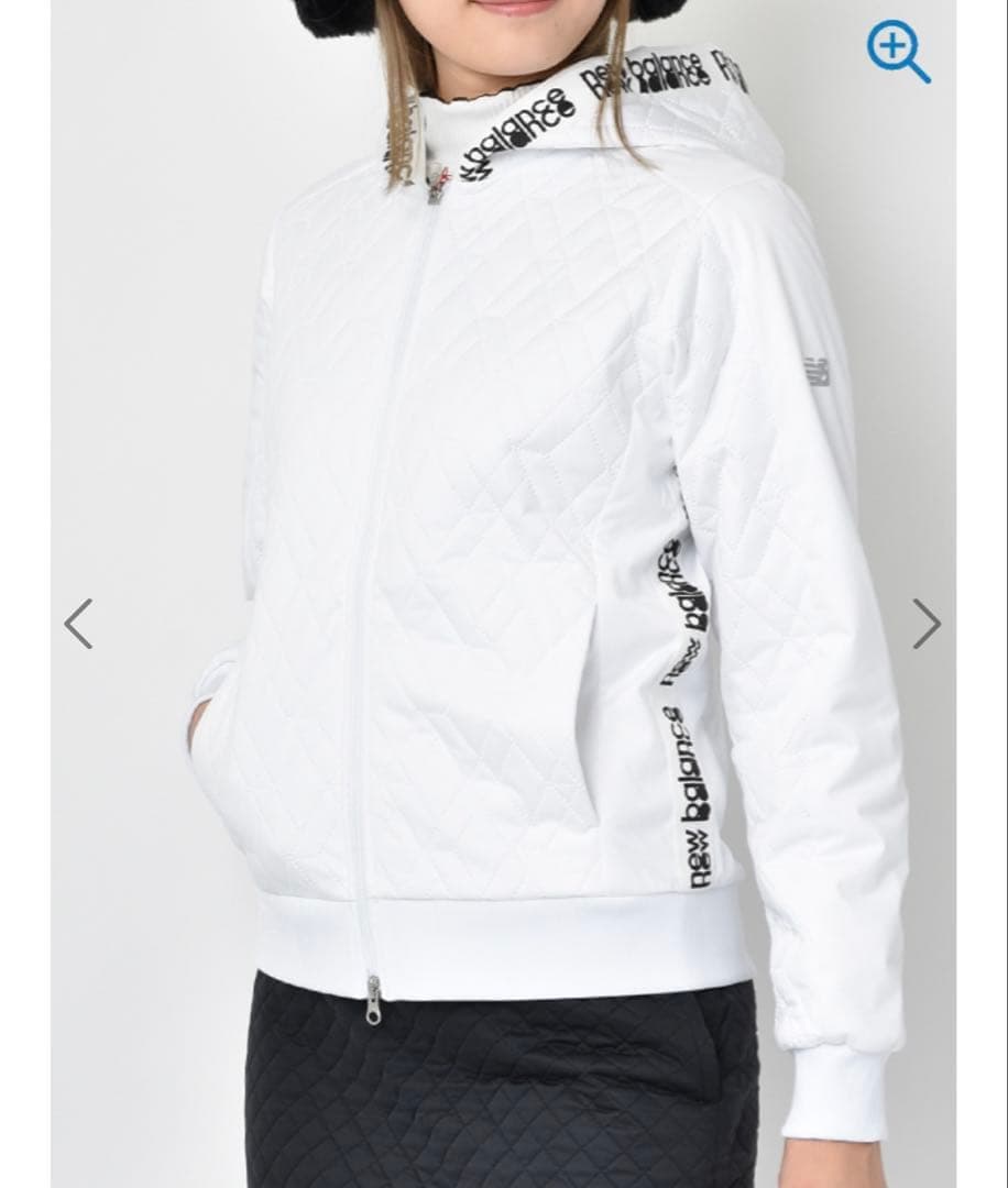 ニューバランス 中綿ジャケット白✕黒ダイヤキルティング ゴルフ2023年モデル