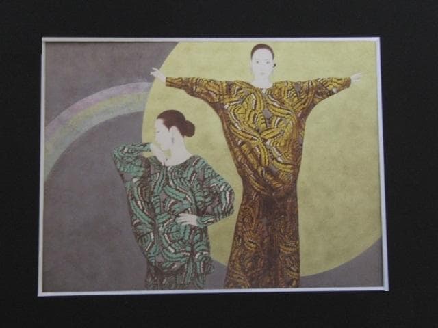 堀泰明、【蝶羽の衣】、希少な額装用画集より、新品額装付、状態良好