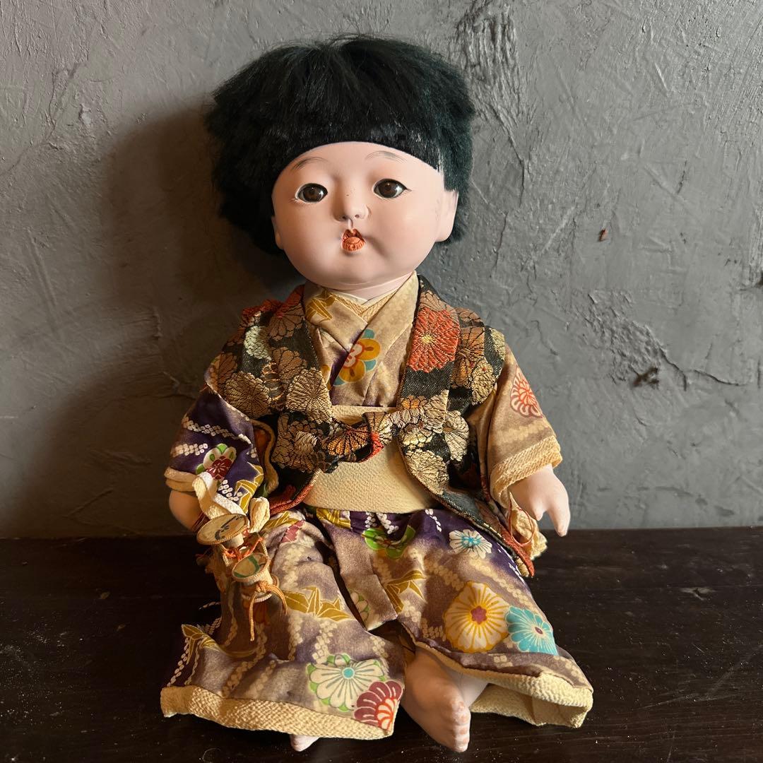 陶器製日本人形 約30cm 和服