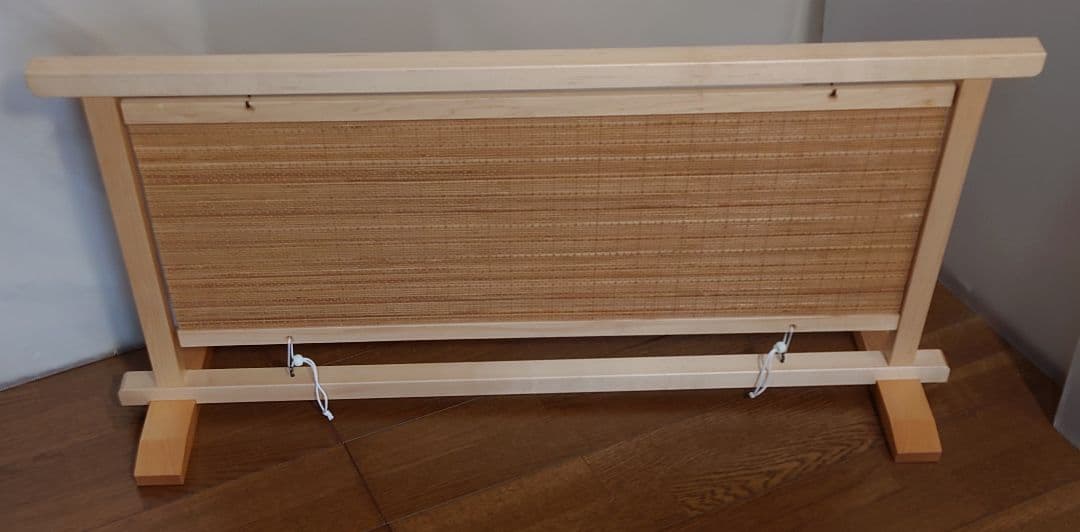 衝立小さな衝立#結界竹簾調１枚式木地仕上げ衝立　１台限定　竹簾（燻し竹）使用衝立