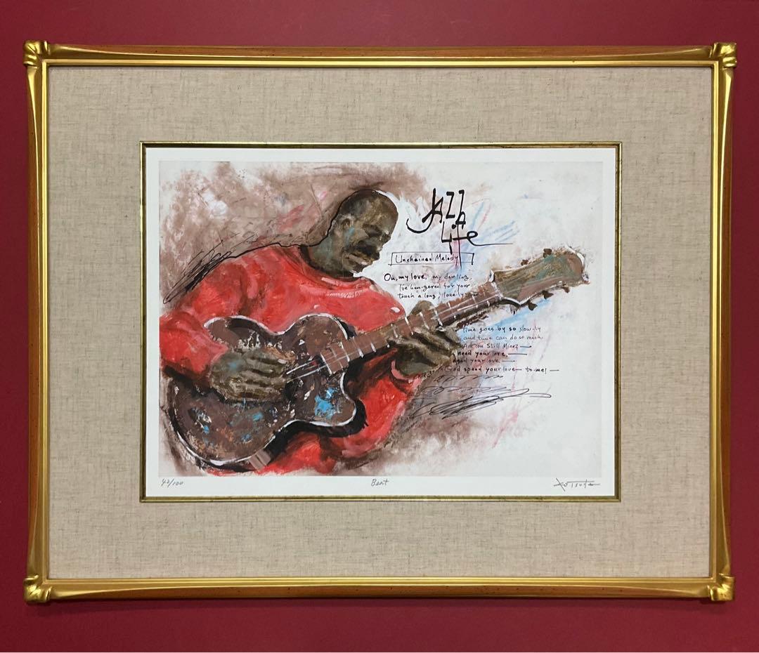 絵画・額縁・版画・津田 耕・新品未使用・JAZZ・美術品・インテリア・雑貨