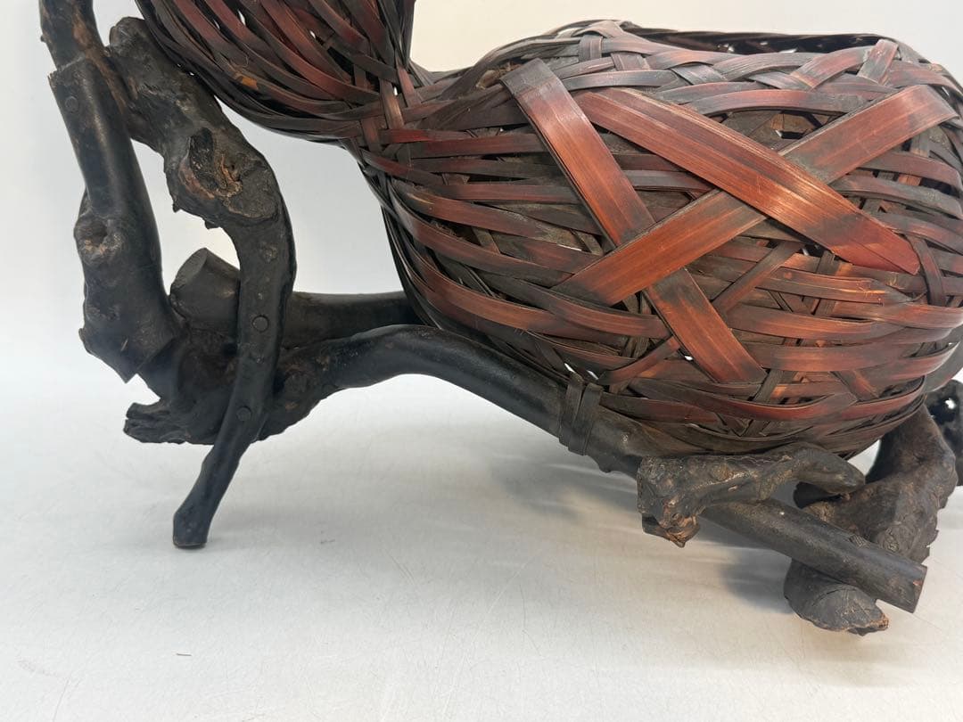 時代　竹製　瓢箪型花入　茶道具　送料込み260117