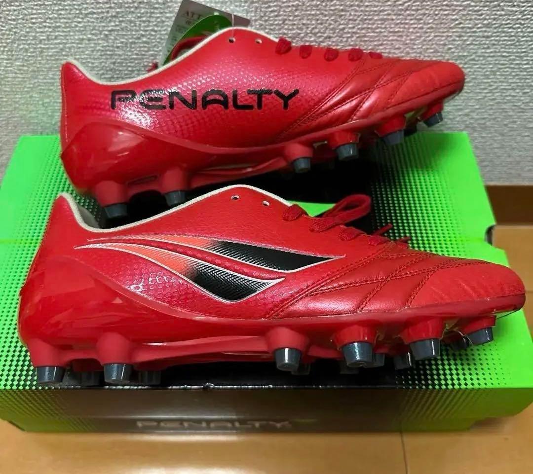 即日発送　PENALTY サッカーシューズ スパイク レッド　25cm コスプレ