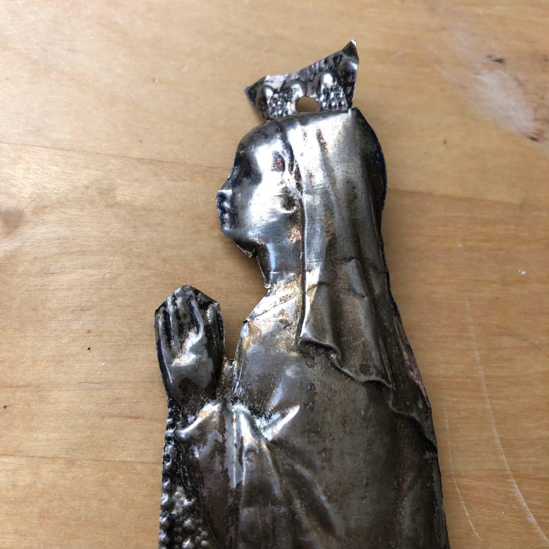 エクスボート　exvoto 純銀　マリア　アンティーク　フランス　ベルギー