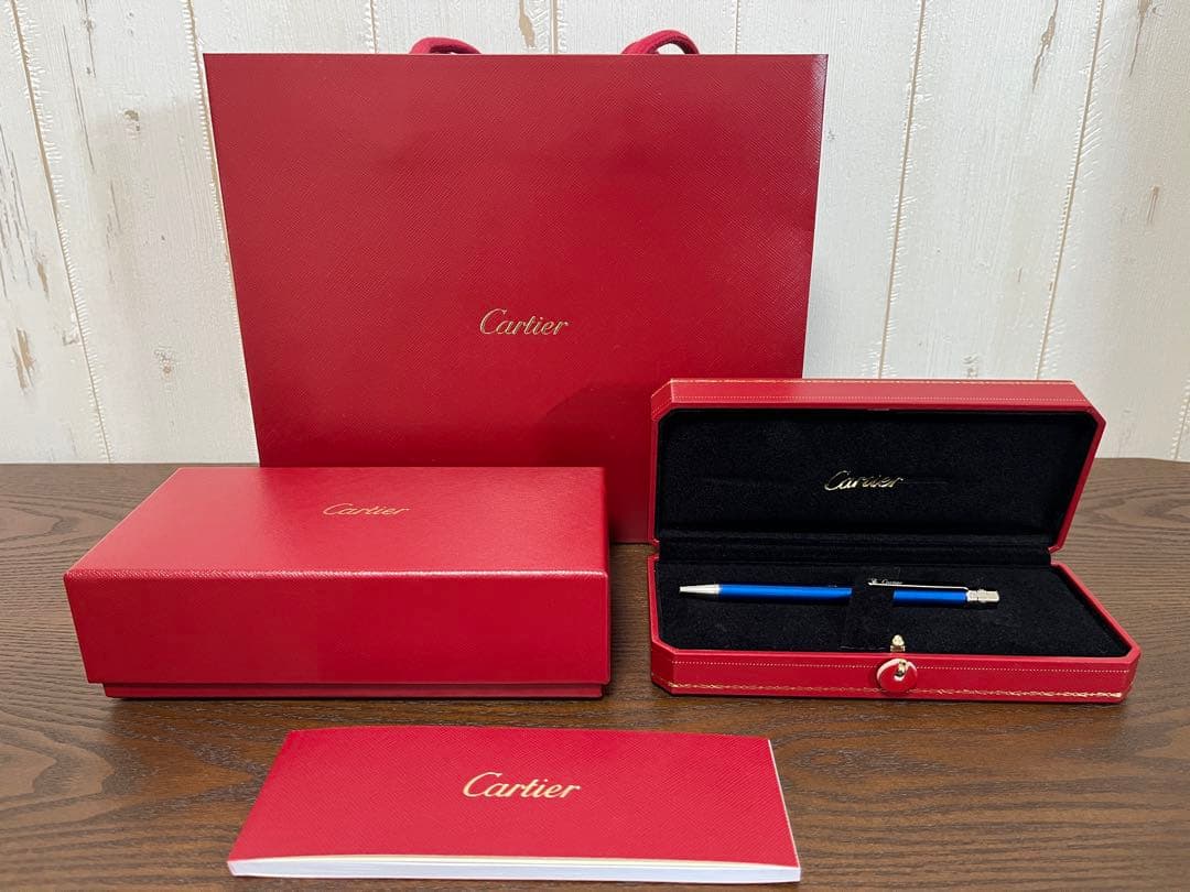【新品・未使用】Cartier サントスドゥカルティエ　ボールペンSM（ブルー）