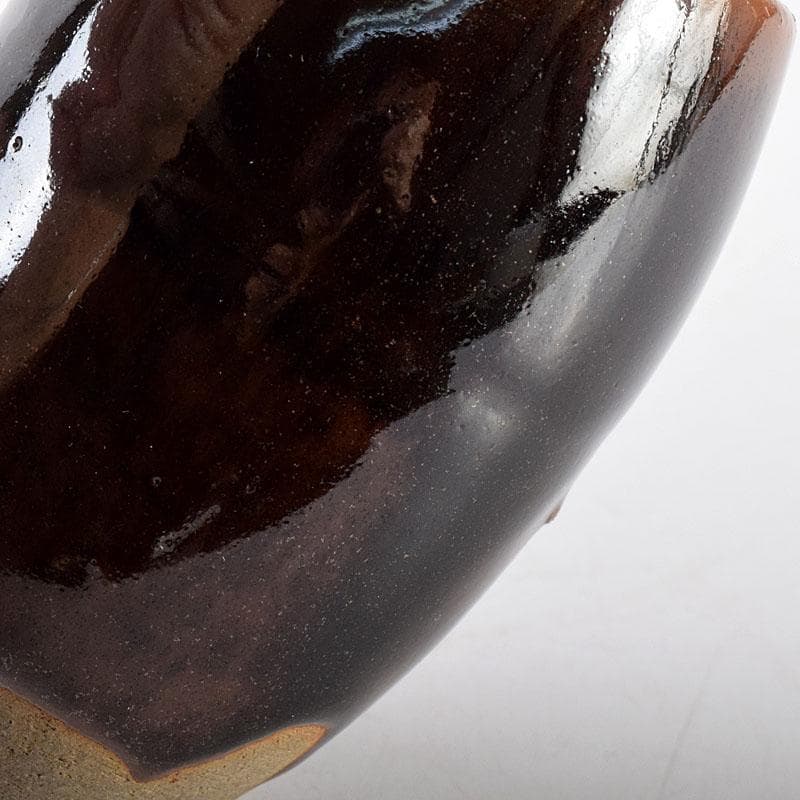 茶道具　膳所焼　陽炎園造　淡海ぜぜ　茶入　仕覆付　共箱　V　7959