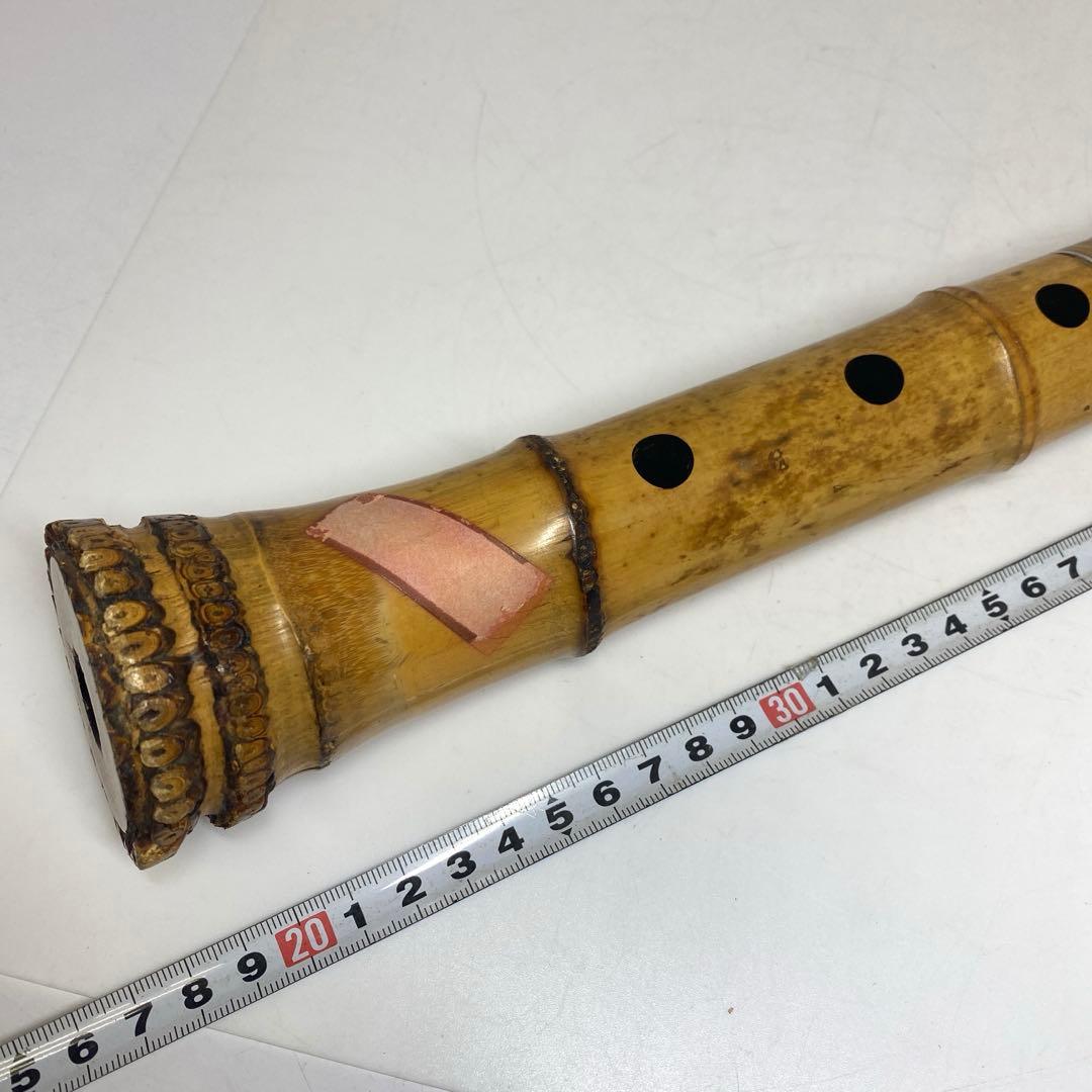 竹風在銘　銀三線尺八　約45cm 東N7-1025①