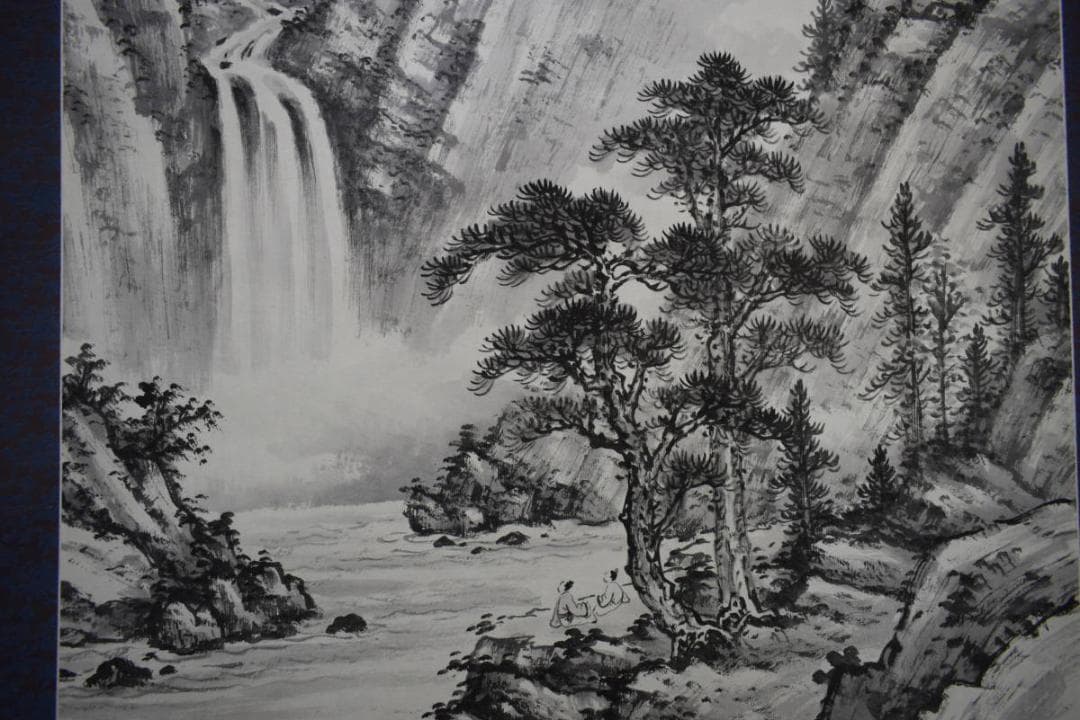 不詳/作者不詳/山水人物図/布袋屋掛軸HF-947