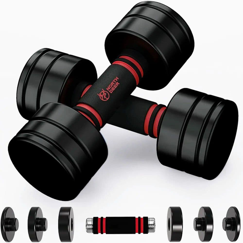 Northdeer 可変式ダンベル ブラック 10kg×2 セット