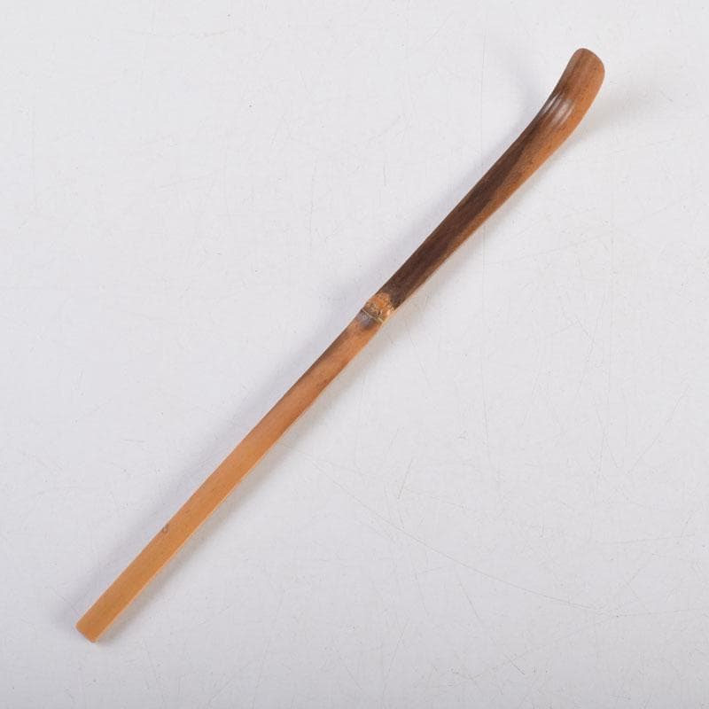 茶道具　奥田由英作　茶杓　銘「千代の友」　紫野　長谷川寛州書付　C　8884