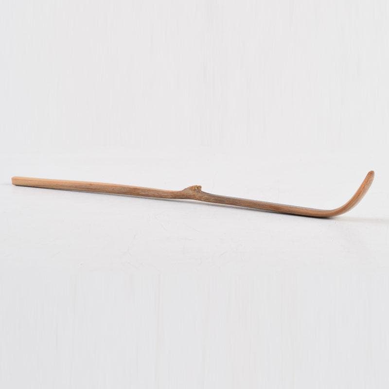 茶道具　奥田由英作　茶杓　銘「千代の友」　紫野　長谷川寛州書付　C　8884