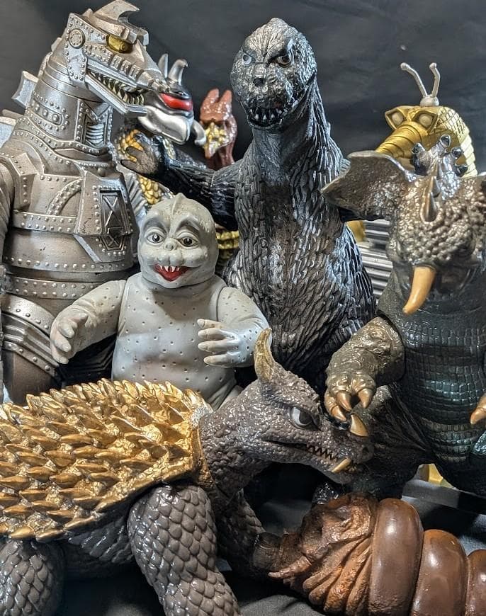 昭和ゴジラ・ミニラ・バラゴン・モゲラ・メカゴジラ他（バンダイ）ソフビ９体セット