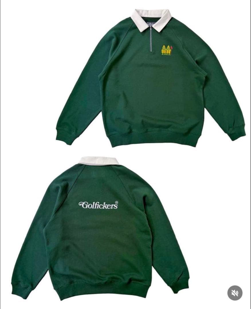 Golfickers ハーフジップポロシャツ　スウェット　XL