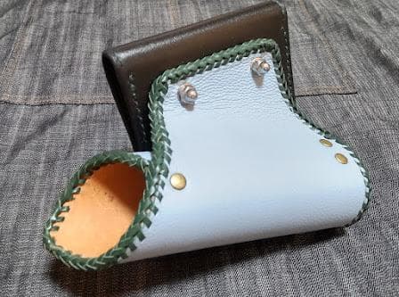 本革　高剛性　タモホルスター　ホルダー　ヘチ釣り　落とし込み　チヌ　黒鯛