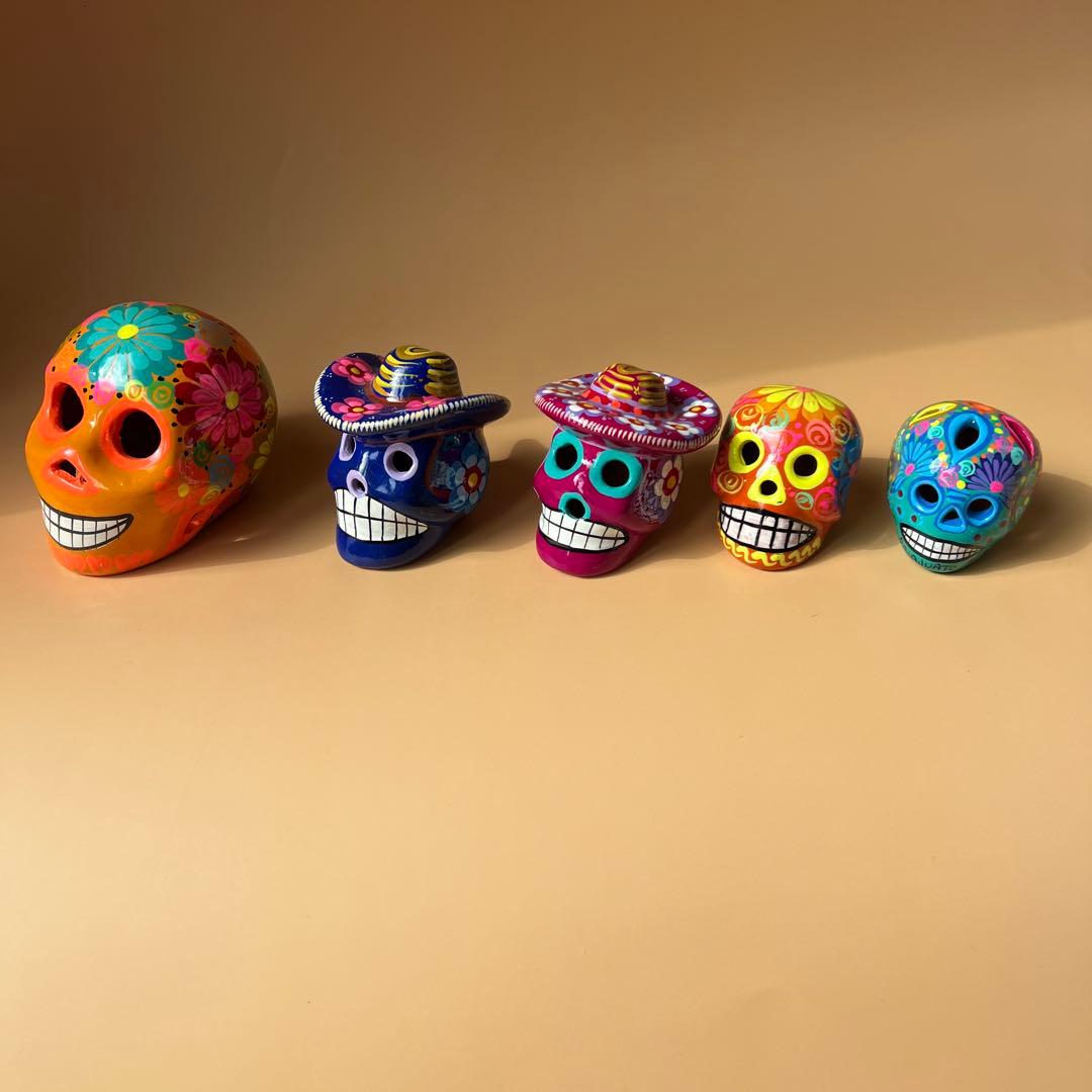 メキシコ　ドクロ　スカル　置物　5セット