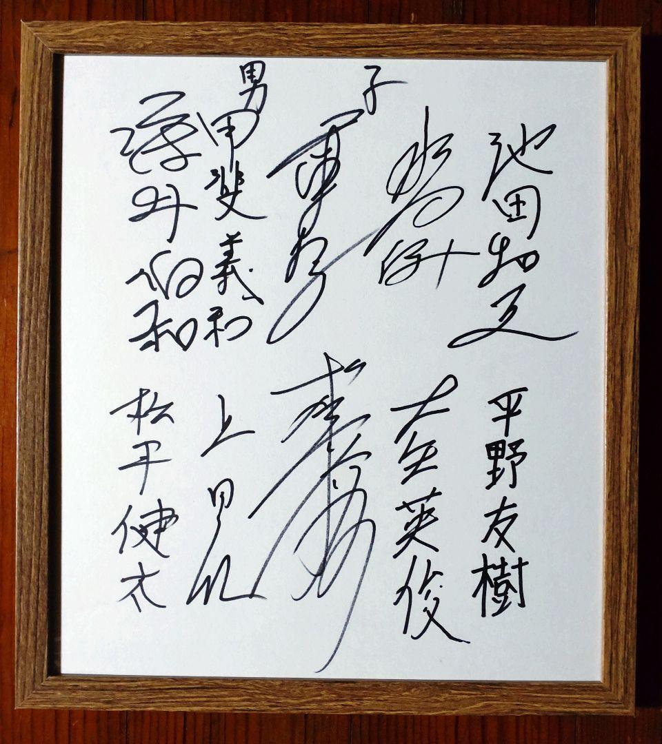 希少　パネル額縁付き　卓球男子　日本代表　直筆サイン入り色紙