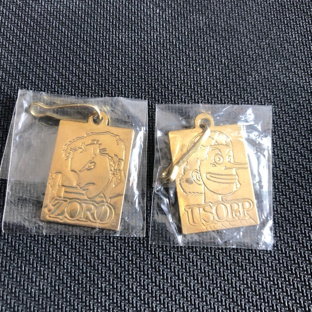 激レア　ワンピース　ゴールドメタルキーホルダー　ゾロ　ウソップ