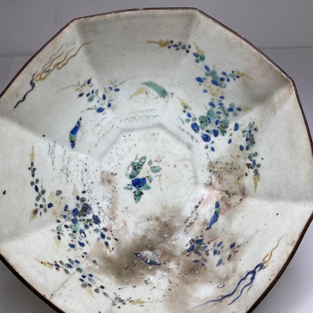 専用　江戸中期　柿右衛門八角鉢　幅約21.5㎝　東Y7-0312③タカチ