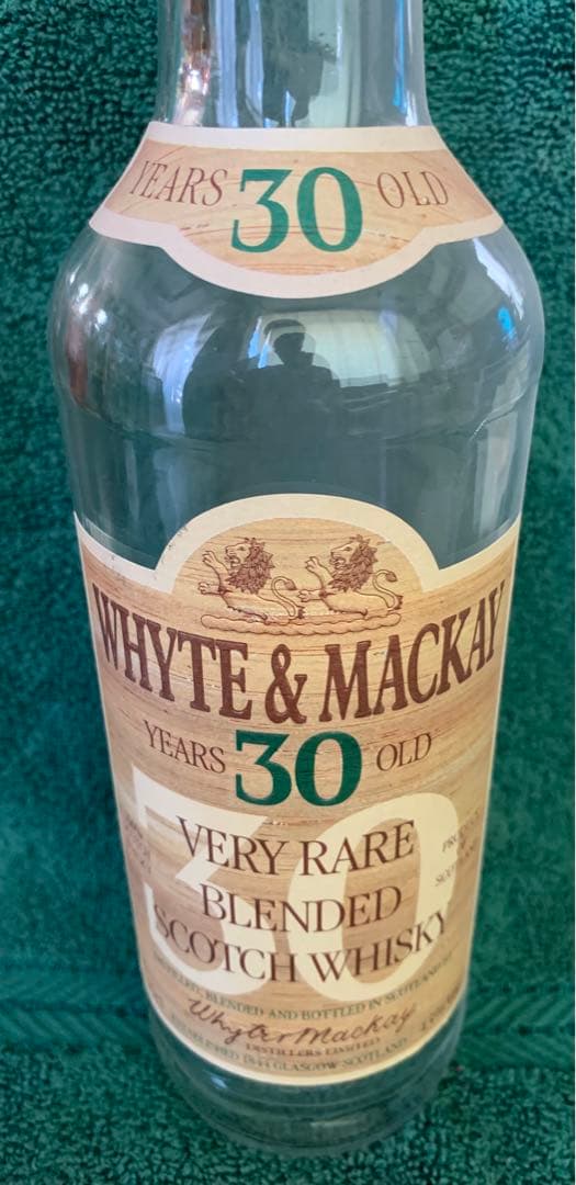 希少Whyte＆Mackay30年 ボトル空瓶 旧デザインラベル