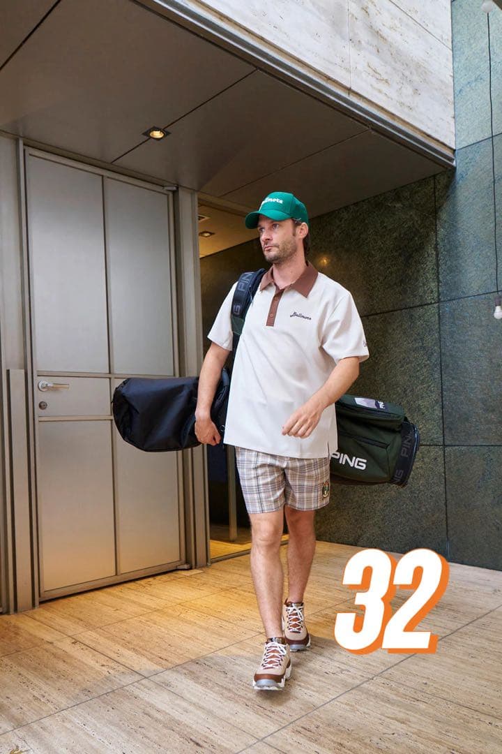 BELLMORE チェック柄 ゴルフパンツ 32