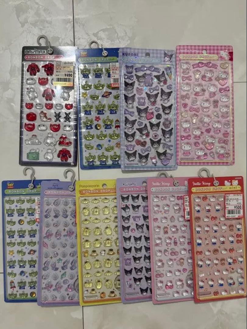 【国内正規品】【即日発送】ディズニー/サンリオボンボンドロップシール9種類セット