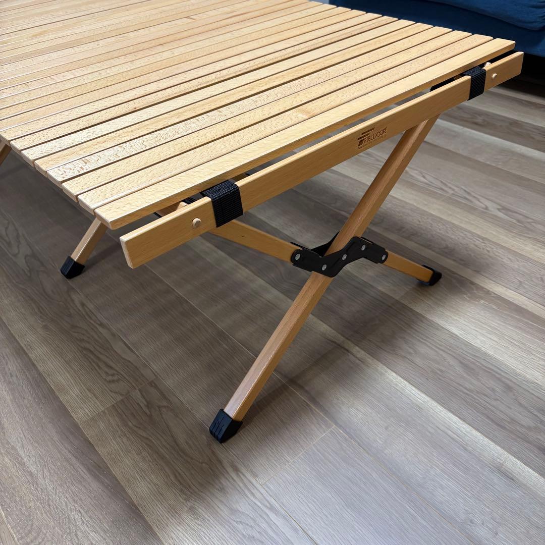 FIELDOOR ウッドロールテーブル 120×70x45 木製