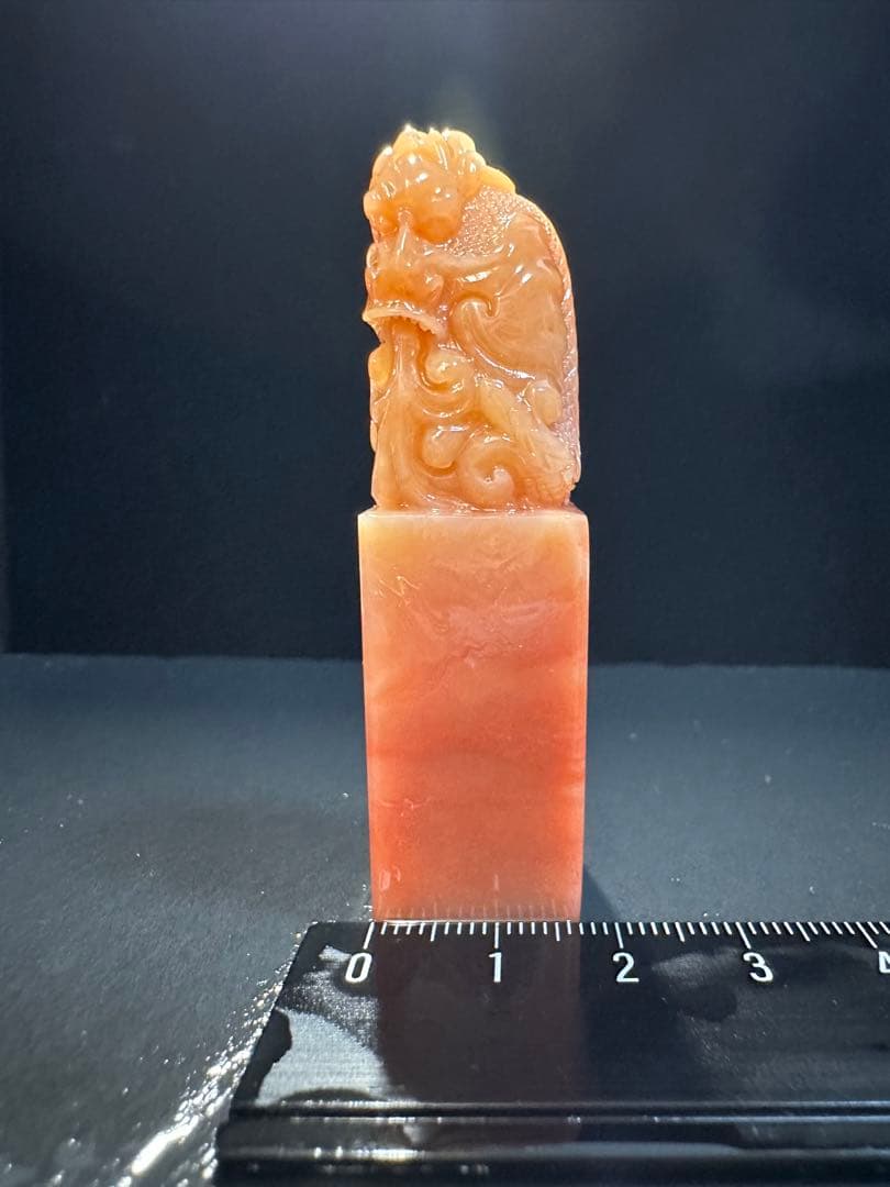 ラオス石　鳌鱼　巧色　印材　印石　高級　美品　書道　篆刻　落款　雅号