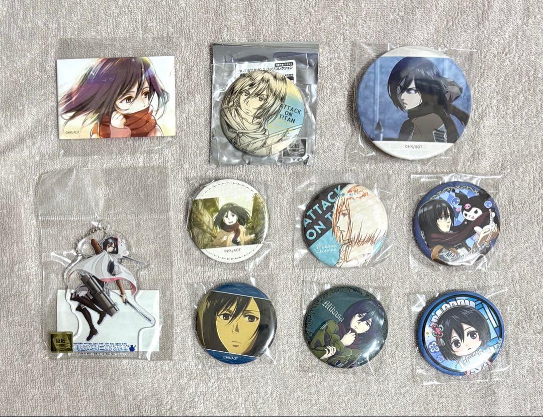 進撃の巨人　ミカサ　缶バッジ　まとめ売り